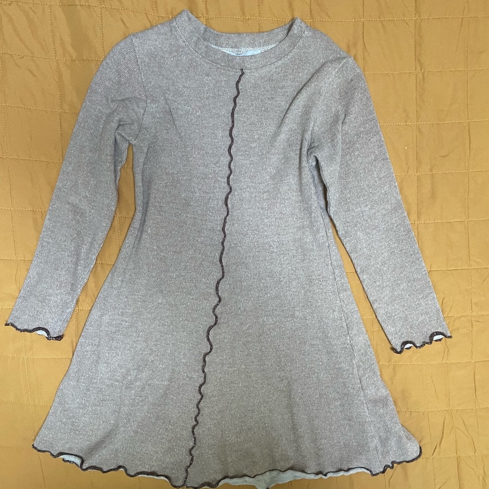 Zara Tan and Brown Soft Dress